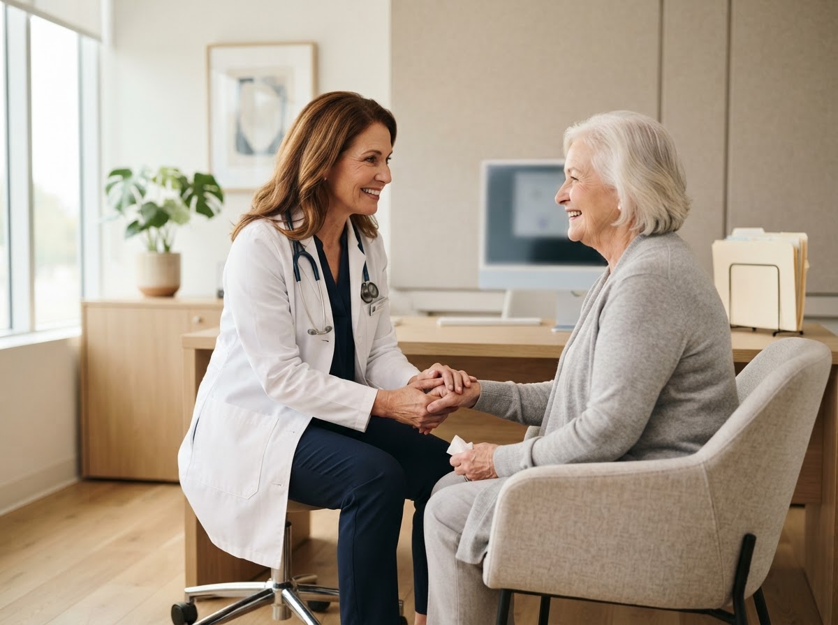 Doctor consulting with a patient in a modern office at Gutierrez Medical Centers